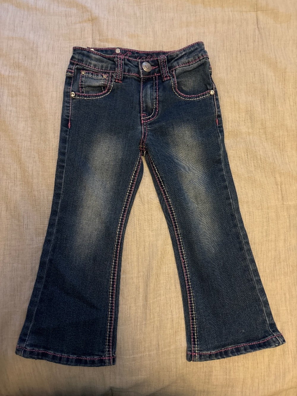Wired Heart Girls Jeans with Floral Pockets Size 4T